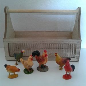 CHICKEN Figurines W/Their Home